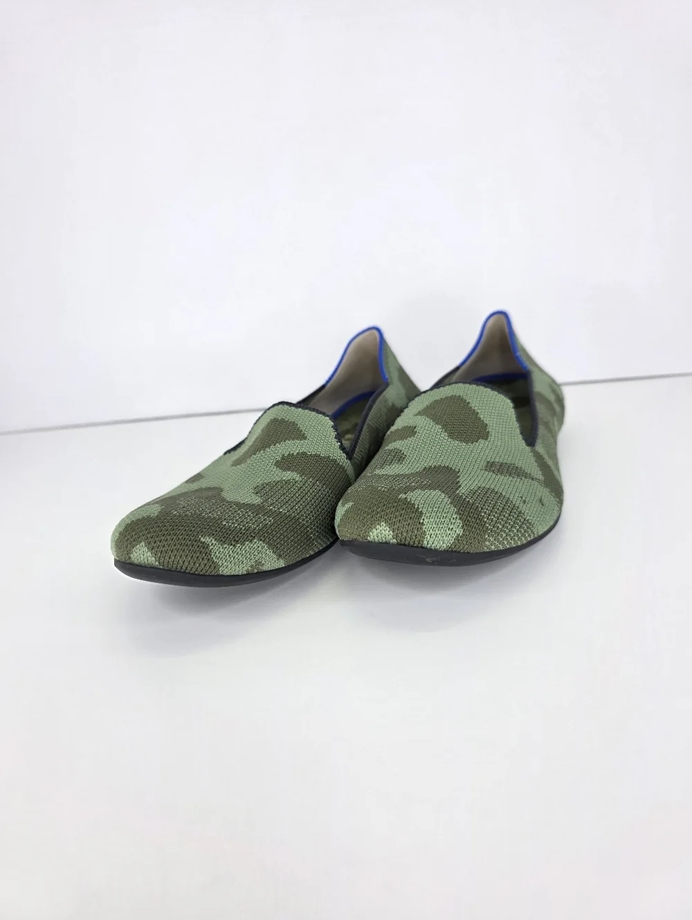Rothy's The Loafer Flats Green Olive Camo Slip‎ On Women's Casual Shoes Size 7